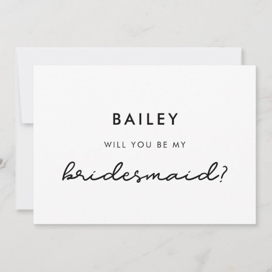 Eenvoudige Will jij bent mijn bruidskaart Kaart (Voorkant)