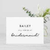Eenvoudige Will jij bent mijn bruidskaart Kaart (Staand voorkant)
