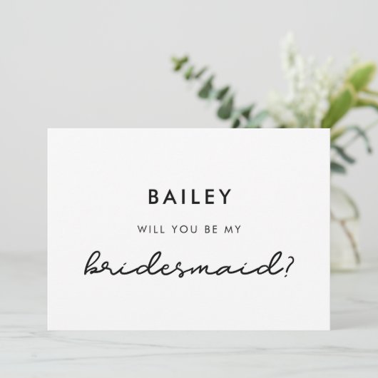 Eenvoudige Will jij bent mijn bruidskaart Kaart (Staand voorkant)