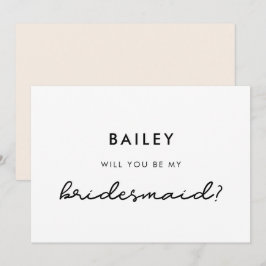 Eenvoudige Will jij bent mijn bruidskaart Kaart