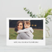 Eenvoudige Will you be My Bloemenmeisje Photo Card (Staand voorkant)