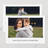 Eenvoudige Will you be My Bloemenmeisje Photo Card (Voorkant / Achterkant)