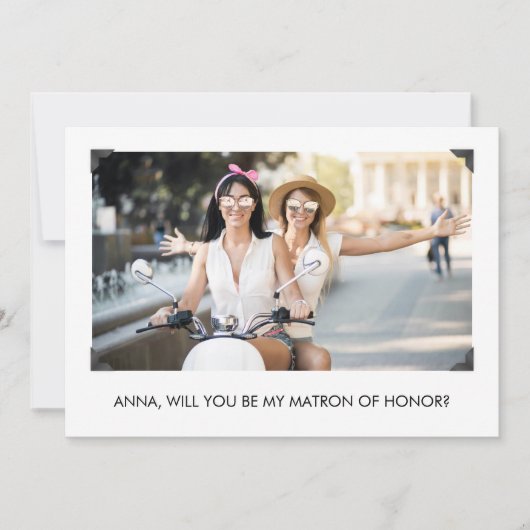 Eenvoudige Will you be My Matron of Honor Photo Ca (Voorkant)