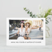 Eenvoudige Will you be My Matron of Honor Photo Ca (Staand voorkant)