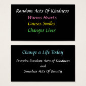 Eenvoudige willekeurige handelingen van Kindness K Visitekaartje (Voorkant /achterkant)