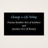 Eenvoudige willekeurige handelingen van Kindness K Visitekaartje (Achterkant)