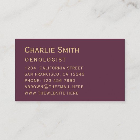 Eenvoudige win kleur Golden Elegant Script Busines Visitekaartje (Achterkant)