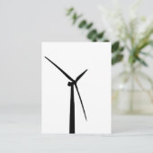 Eenvoudige windturbinegroene energie silhouet briefkaart (Staand voorkant)