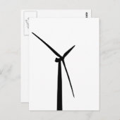 Eenvoudige windturbinegroene energie silhouet briefkaart (Voorkant / Achterkant)