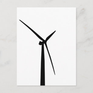 Eenvoudige windturbinegroene energie silhouet briefkaart