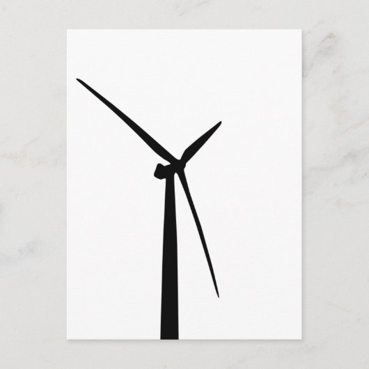 Eenvoudige windturbinegroene energie silhouet briefkaart (Voorkant)