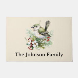 Eenvoudige Winter Bird Kerstvakantie Seizoen Deurmat