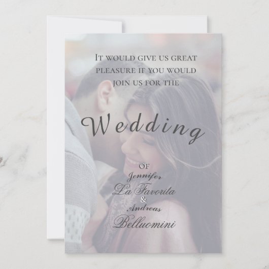 Eenvoudige Winter Bloemen Huwelijk & Foto Uitnodig Kaart (Voorkant)