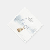 Eenvoudige winter bos scène haas kerstmis servet (Hoek)