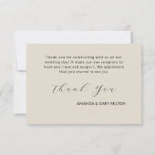 Eenvoudige winter hart bruiloft dank u bedankkaart (Achterkant)