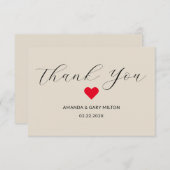 Eenvoudige winter hart bruiloft dank u bedankkaart (Voorkant / Achterkant)