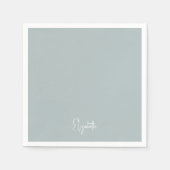 Eenvoudige Winter Ijsblauwe Persoonlijke Cocktail Servet (Voorkant)