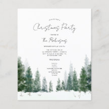 Eenvoudige Winter Kerstfeest Uitnodigen Programma 