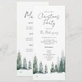 Eenvoudige Winter Kerstfeest Uitnodigen Programma (Voorkant / Achterkant)