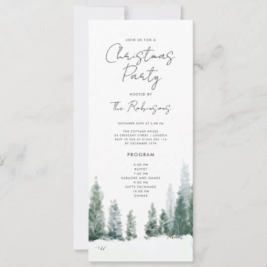 Eenvoudige Winter Kerstfeest Uitnodigen Programma (Voorkant)