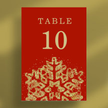 Eenvoudige Winter Kerstvakantie bruiloft Gold Red