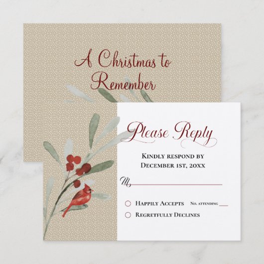 Eenvoudige winter met antwoord op het kardinale hu (Voorkant / Achterkant)