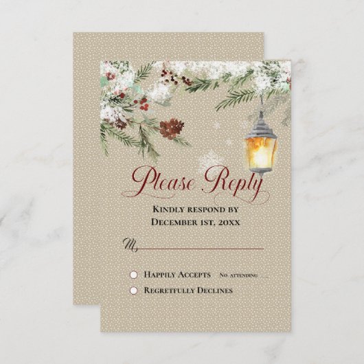 Eenvoudige winter met een lantaarnbruidreactie (Voorkant / Achterkant)