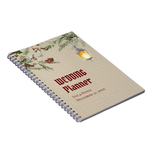 Eenvoudige winter met een lantaarnbruiloft notitieboek (Rechterzijde)