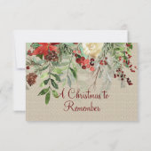 Eenvoudige winter met kardinaal en Floral Wedding (Achterkant)