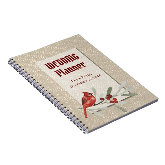 Eenvoudige winter met kardinale bruiloft notitieboek (Rechterzijde)