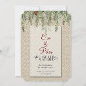 Eenvoudige winter met lantaarnbruiloft save the date (Achterkant)