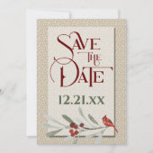 Eenvoudige winter met Verloving-fotobruiloft Save The Date (Voorkant)