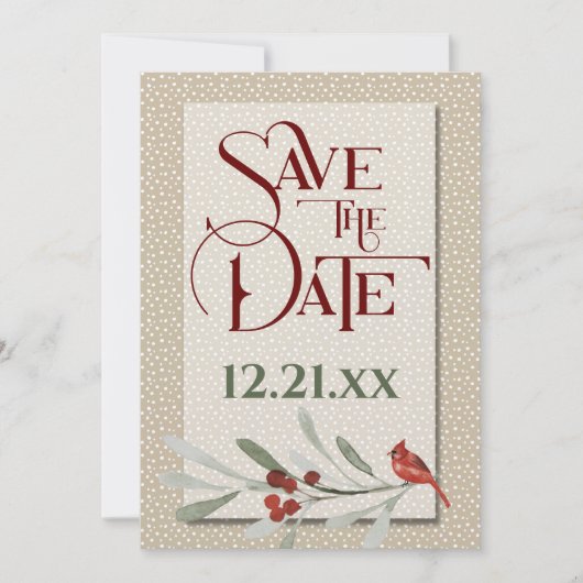 Eenvoudige winter met Verloving-fotobruiloft Save The Date (Voorkant)