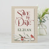 Eenvoudige winter met Verloving-fotobruiloft Save The Date (Staand voorkant)