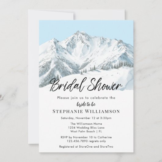 Eenvoudige Winter Mountain Waterverf Vrijgezellenf Kaart (Voorkant)