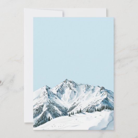 Eenvoudige Winter Mountain Waterverf Vrijgezellenf Kaart (Achterkant)