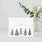 Eenvoudige winter Nordic Christmas Trees Dank u Bedankkaart (Staand voorkant)