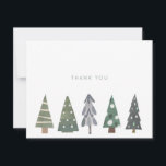 Eenvoudige winter Nordic Christmas Trees Dank u Bedankkaart<br><div class="desc">Eenvoudige Nordic Christmas Trees Thank You Note Kaarten Deze elegante,  winterse,  bloemige beautykaart is de perfecte manier om je waardering uit te drukken aan vrienden,  familie en collega's.</div>