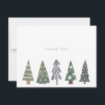 Eenvoudige winter Nordic Christmas Trees Dank u Bedankkaart<br><div class="desc">Eenvoudige Nordic Christmas Trees Thank You Note Kaarten Deze elegante,  winterse,  bloemige beautykaart is de perfecte manier om je waardering uit te drukken aan vrienden,  familie en collega's.</div>