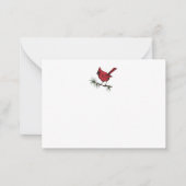 Eenvoudige Winter Rode Kardinaal Vogel Notitiekaartje (Voorkant)