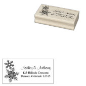 Eenvoudige winter sneeuwvlok bruiloft gepersonalis rubberstempel (Gestempeld)