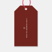 Eenvoudige winter Snowflakes Kerstfeestdag rood Cadeaulabel (Achterkant)