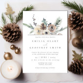 Eenvoudige Winter Tuin Woodland Bloemen bruiloft Kaart