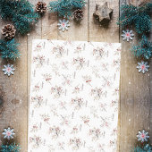 Eenvoudige Winter Vogels Rode Bessen Kerstmis Tissuepapier