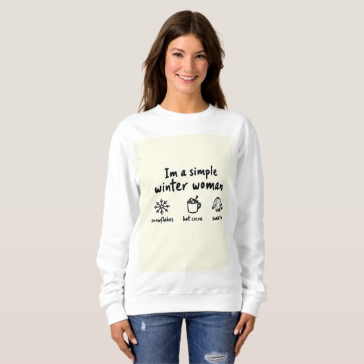 Eenvoudige winter vrouw sweatshirt (Voorkant volledig)