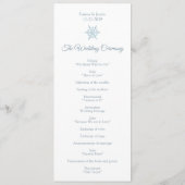 Eenvoudige Winter Zilveren Blauwe Sneeuwvlok Kerst Programmakaart (Achterkant)