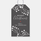 Eenvoudige Winterbes Kerstmis Cadeaulabel (Voorkant)