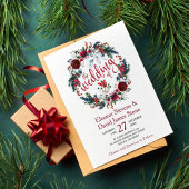 Eenvoudige winterbruine bruidebruine bruiloft kaart