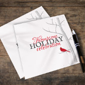 Eenvoudige winterfeestdag in de Rode Kardinaal Servet