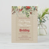 Eenvoudige winterhuwelijk met Kerstgroen Aankondiging (Staand voorkant)